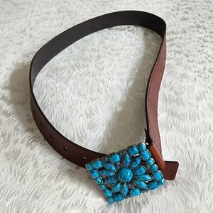 Brown Belt with Tourqouise Buckle (NWOT)